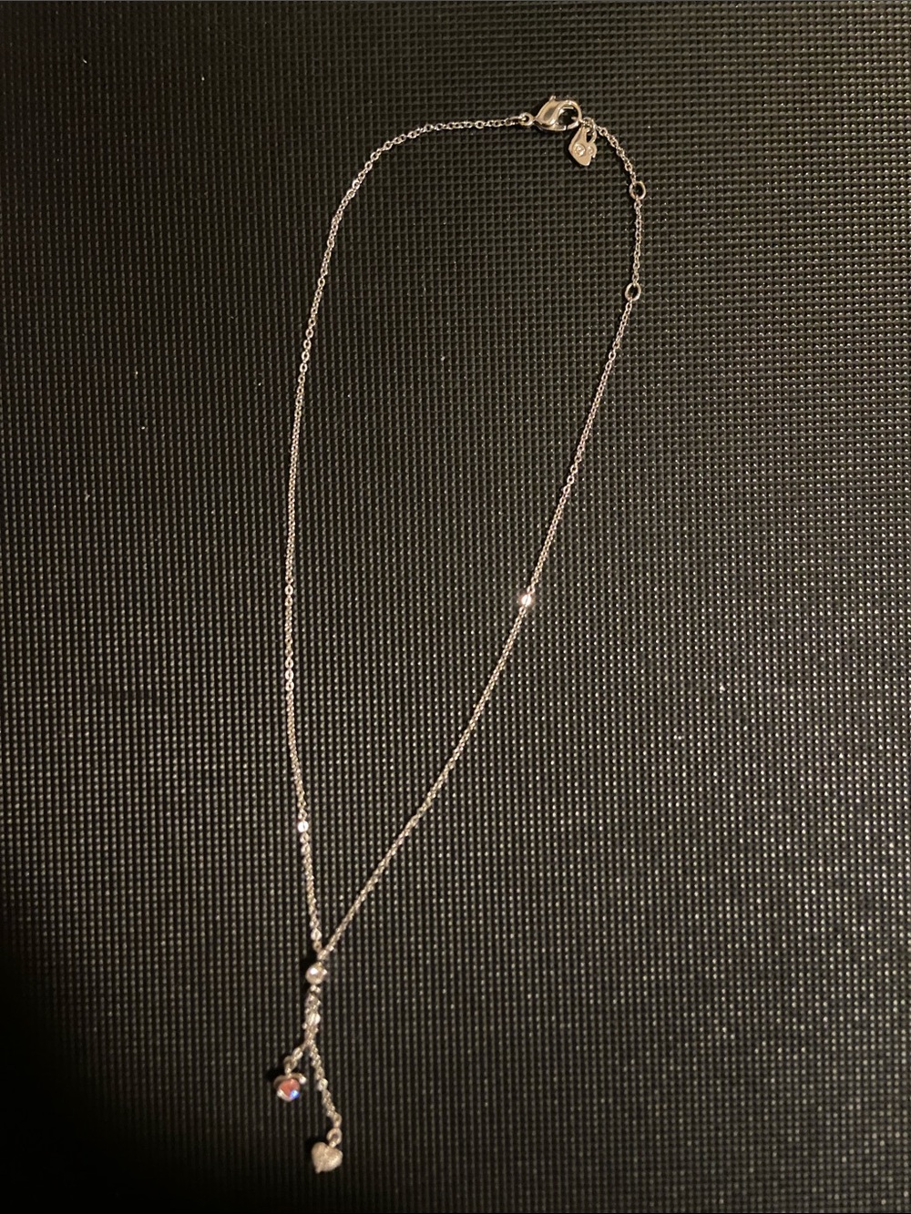 Swarovski Leslie Necklace. Light Rose Crystal. Heart shaped Pendants